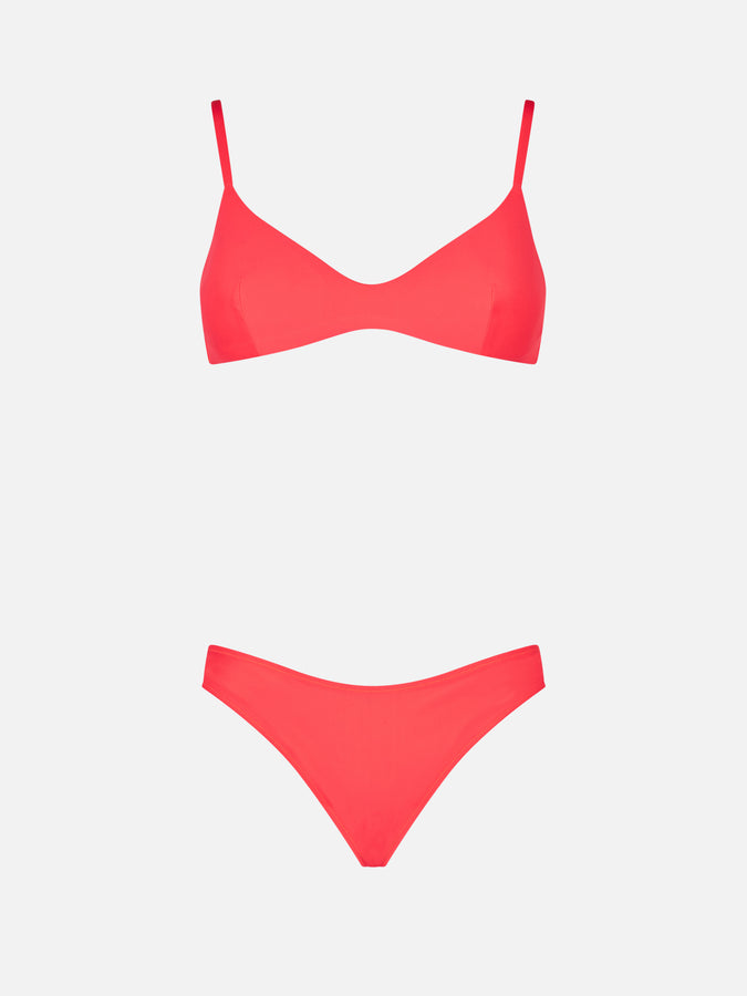 Mc2 Saint Barth Bikini da donna a bralette rosso fluo Fino Al -60%