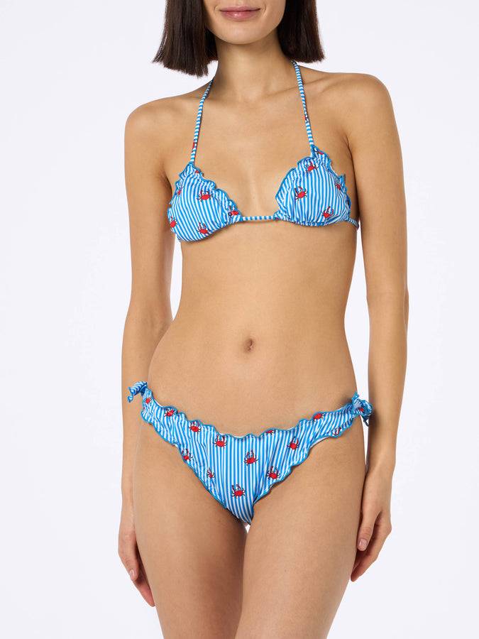 Mc2 Saint Barth Woman triangle classic bikini Sarius with crab print Presa