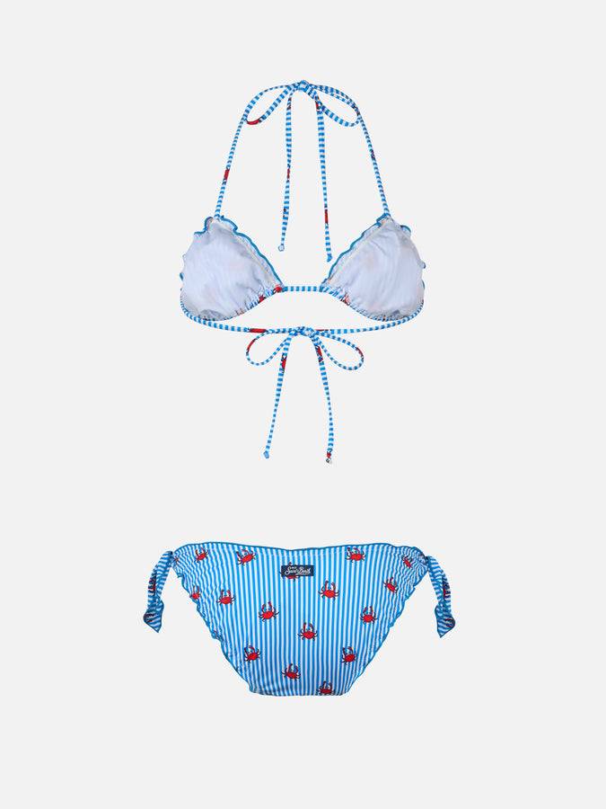 Mc2 Saint Barth Woman triangle classic bikini Sarius with crab print Presa