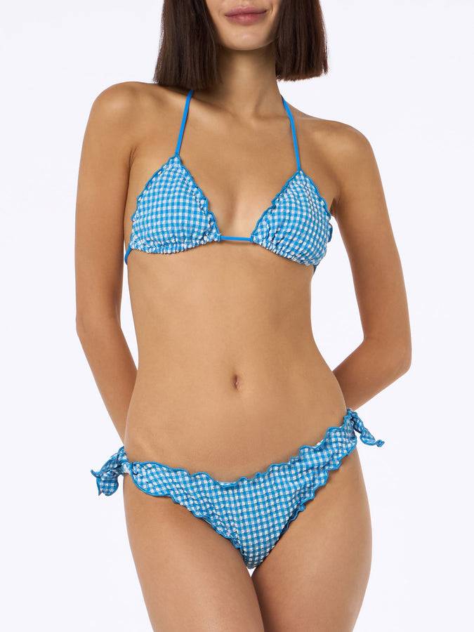 Mc2 Saint Barth Bikini donna classico a triangolo in seersucker Sagittarius Moon Sconto