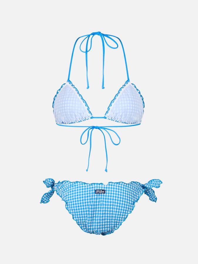 Mc2 Saint Barth Bikini donna classico a triangolo in seersucker Sagittarius Moon Sconto