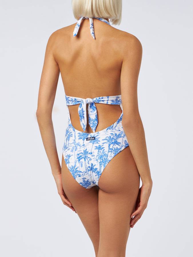 Mc2 Saint Barth Woman one-piece Marylin swimsuit with toile de Jouy print Economico
