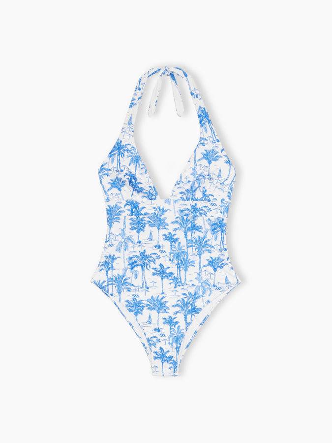 Mc2 Saint Barth Woman one-piece Marylin swimsuit with toile de Jouy print Economico
