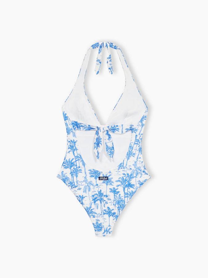 Mc2 Saint Barth Woman one-piece Marylin swimsuit with toile de Jouy print Economico