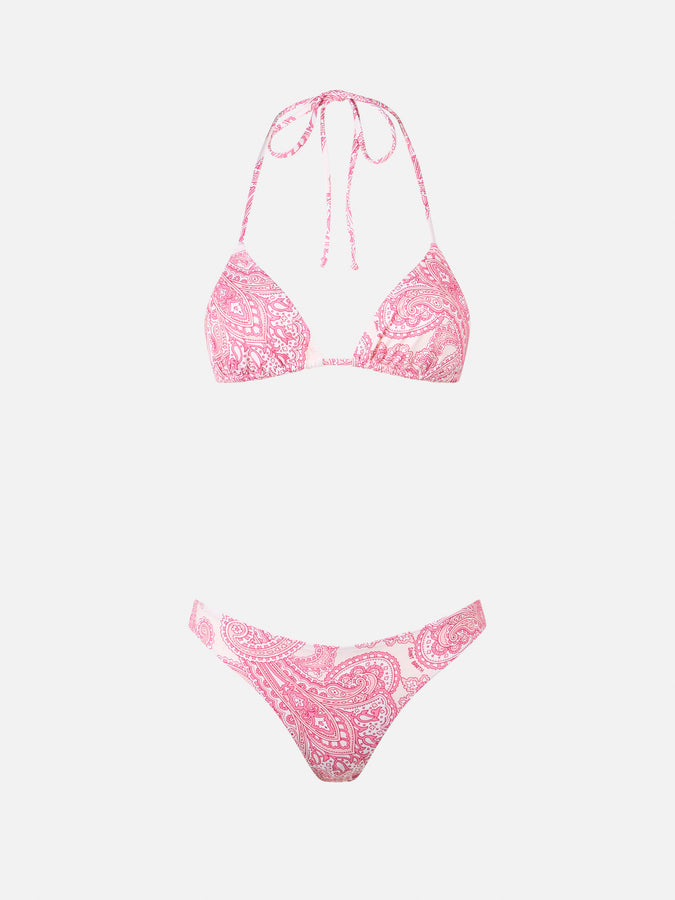 Mc2 Saint Barth Bikini donna triangolo paisley rosa Leah Lido Outlet