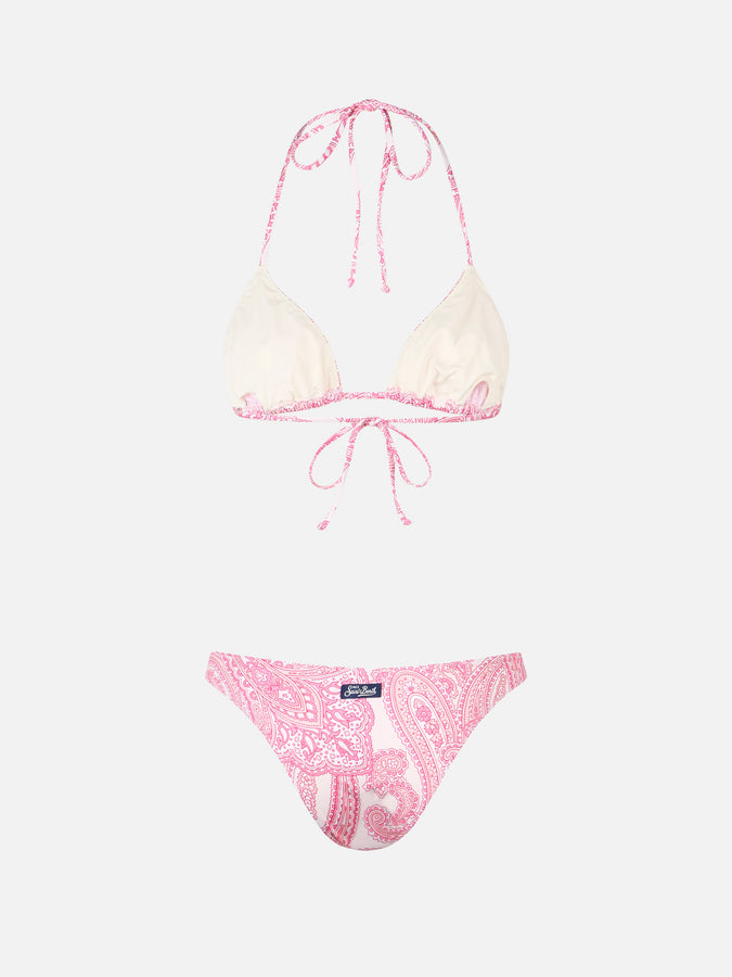 Mc2 Saint Barth Bikini donna triangolo paisley rosa Leah Lido Outlet
