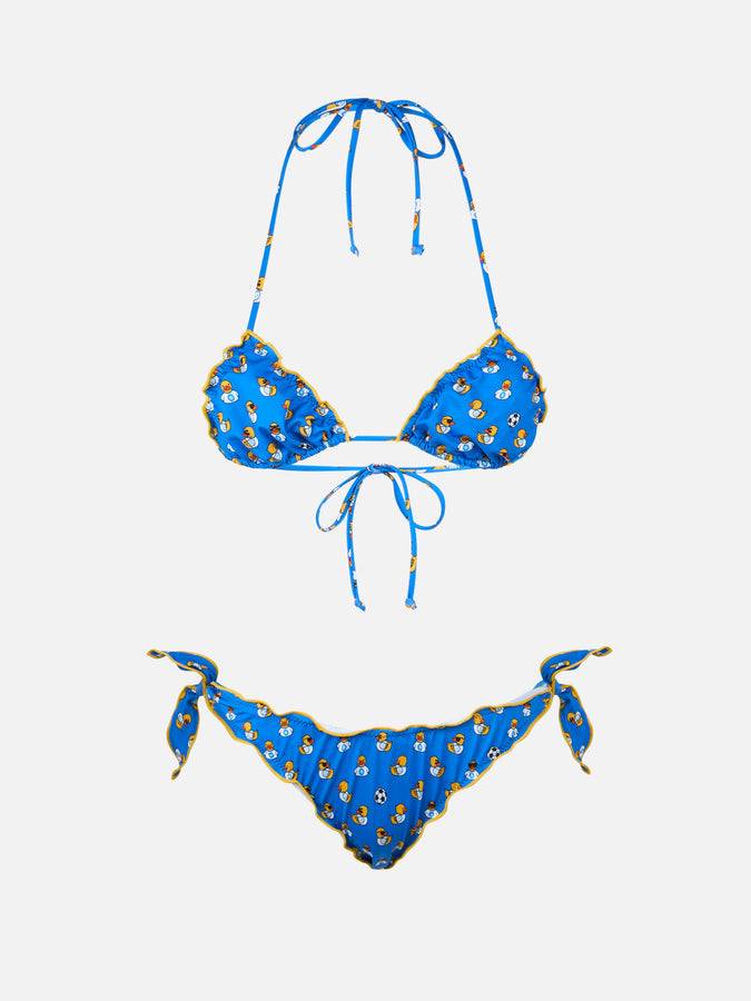 Mc2 Saint Barth Woman Ducky Napoli print triangle classic bikini Sarius | SSC NAPOLI SPECIAL EDITION Saldi