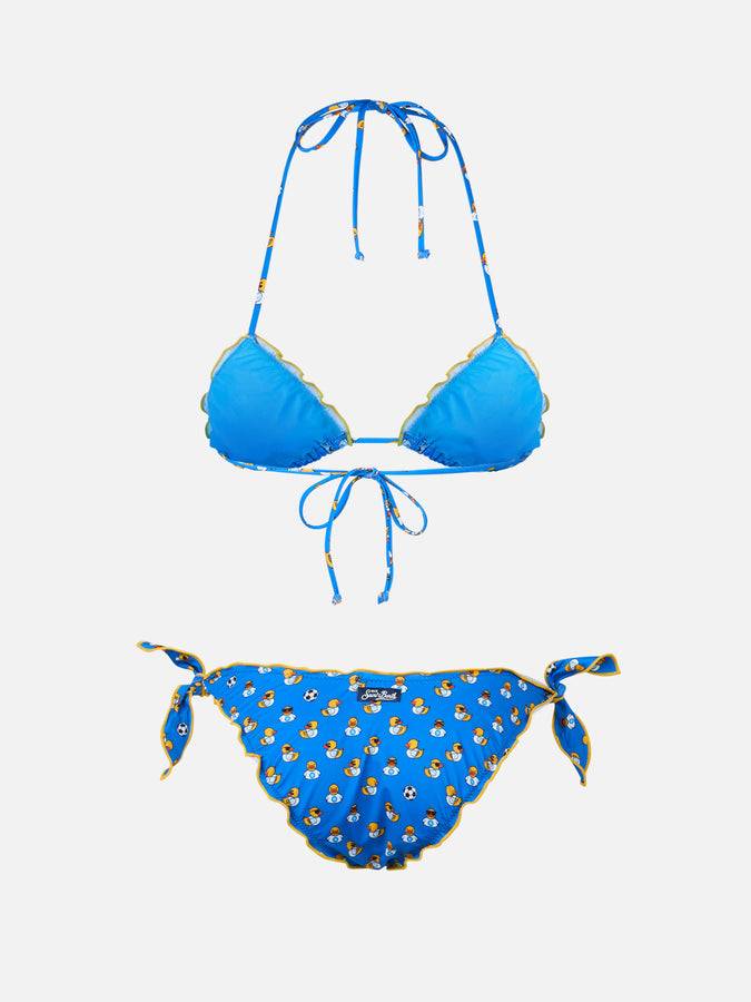 Mc2 Saint Barth Woman Ducky Napoli print triangle classic bikini Sarius | SSC NAPOLI SPECIAL EDITION Saldi