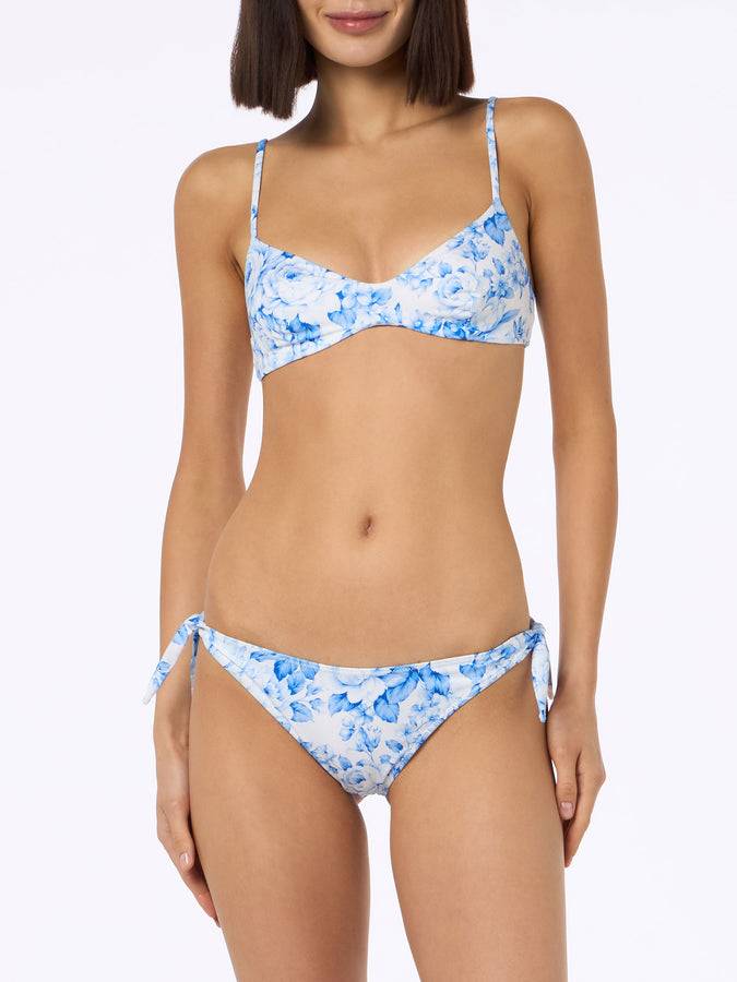 Mc2 Saint Barth Bikini donna a bralette con scollo floreale May Yali Vendita Calda