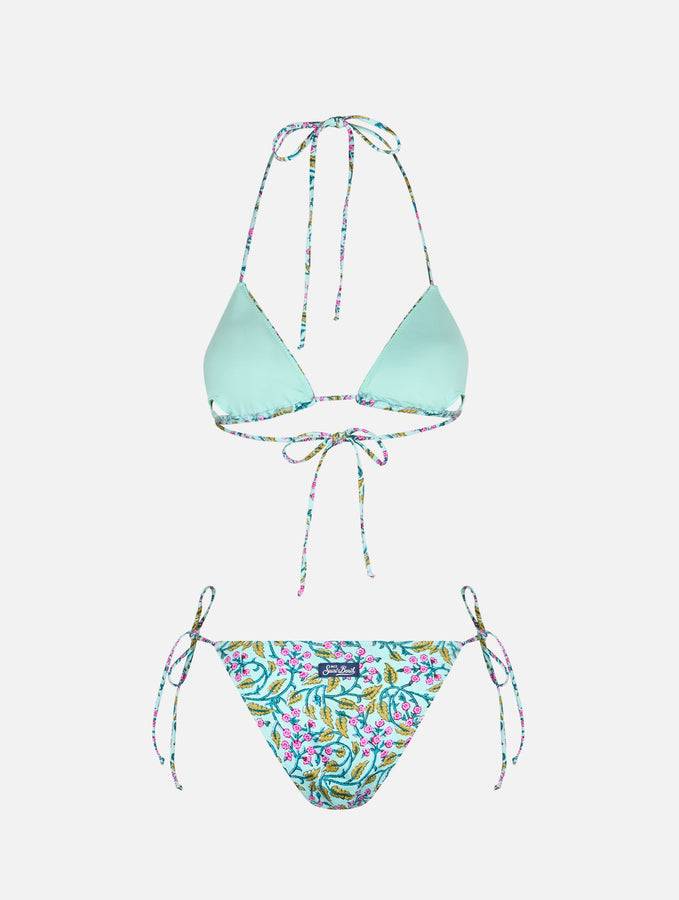 Mc2 Saint Barth Bikini da donna a triangolo con fiori radicali Leah Marielle Vendite Flash