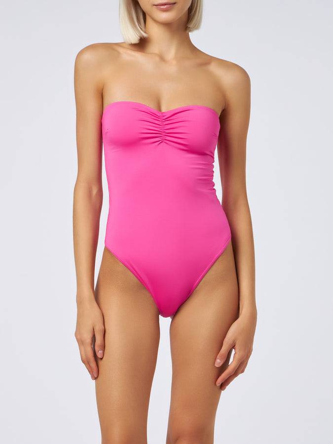 Mc2 Saint Barth Women fuscia strapless one piece swimsuit Soleil 2025