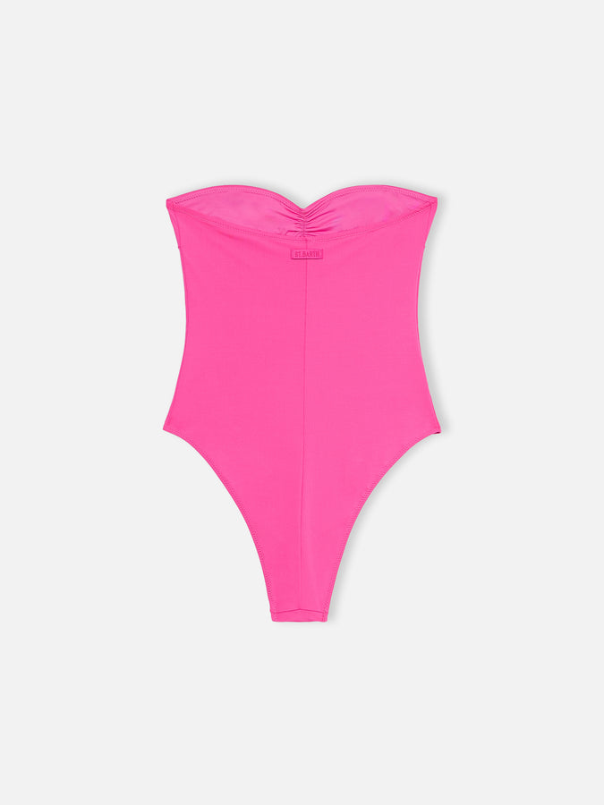 Mc2 Saint Barth Women fuscia strapless one piece swimsuit Soleil 2025