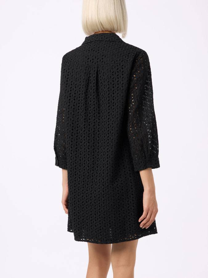 Mc2 Saint Barth Woman black Sangallo shirt mini dress 2025