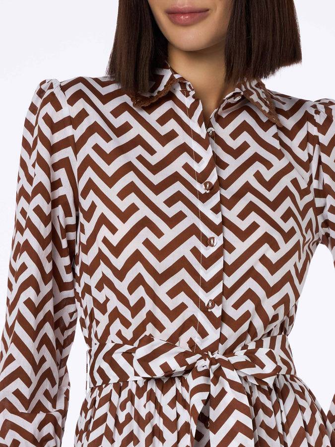 Mc2 Saint Barth Zigazag print woman cotton dress Jensen Qualità