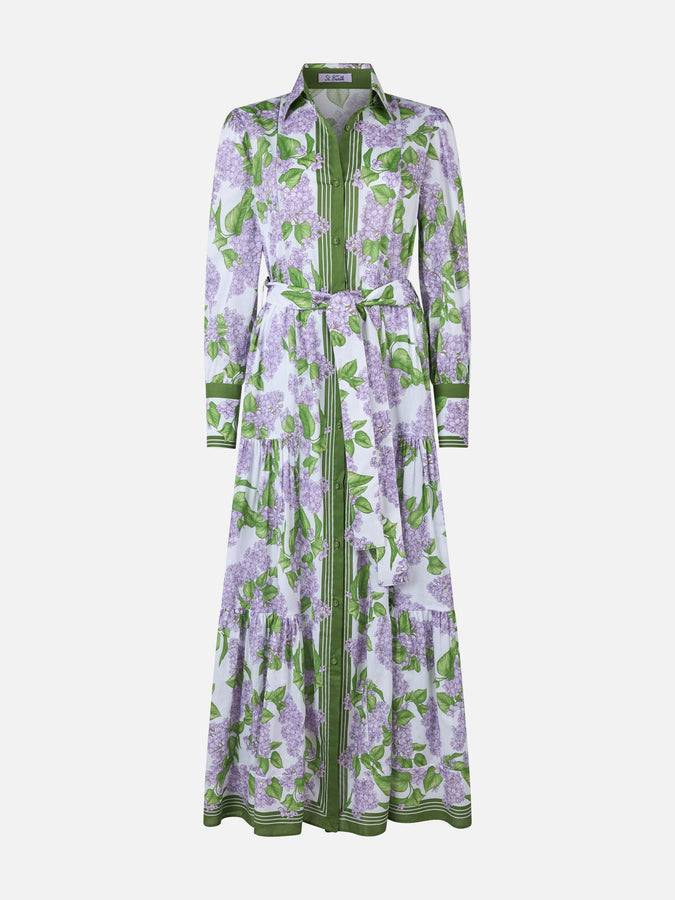 Mc2 Saint Barth Woman cotton dress Jensen with flower print Vendita