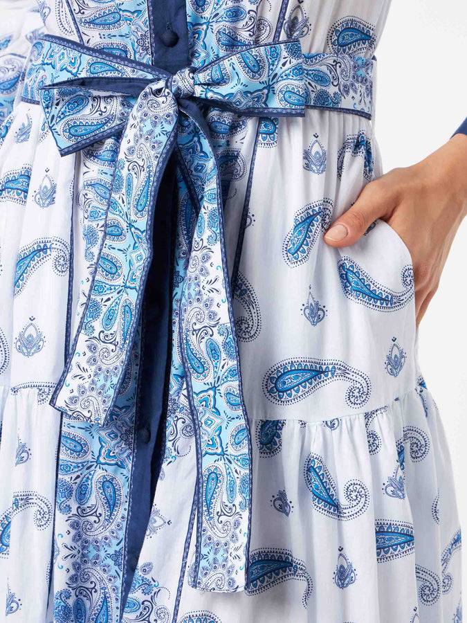 Mc2 Saint Barth Woman long dress Jensen with paisley print Spedizione Gratuita