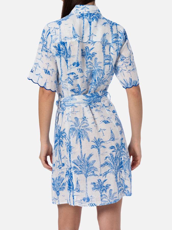 Mc2 Saint Barth Woman flower linen dress Hermione Pezzi Unici