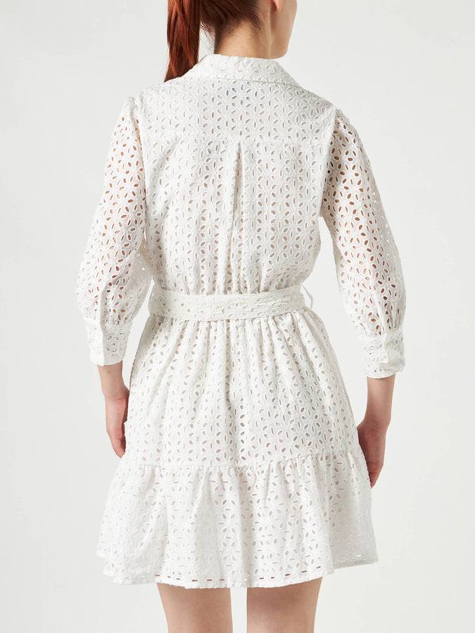 Mc2 Saint Barth Abito corto in cotone bianco con ricami Soddisfazione Garantita