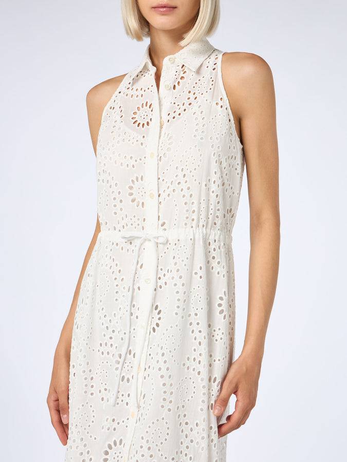 Mc2 Saint Barth Woman white Sangallo lace halterneck dress Ida Promozione Limitata