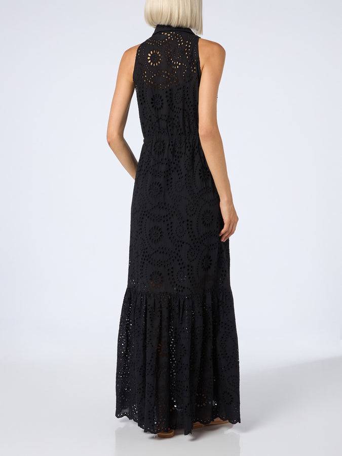 Mc2 Saint Barth Woman black Sangallo lace halterneck dress Fino Al -60%