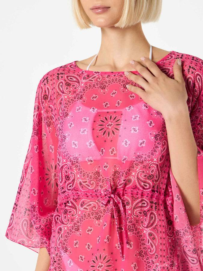 Mc2 Saint Barth Caftano rosa fluo stampa bandana I Più Venduti