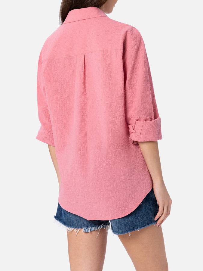 Mc2 Saint Barth Woman pink seersucker shirt Aisha Italy