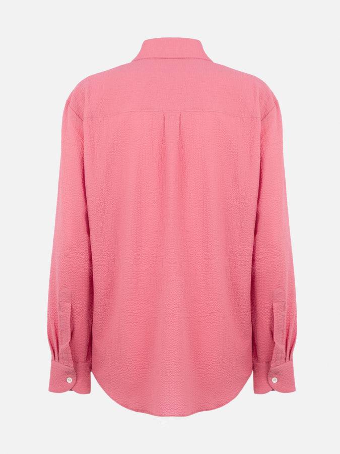 Mc2 Saint Barth Woman pink seersucker shirt Aisha Italy
