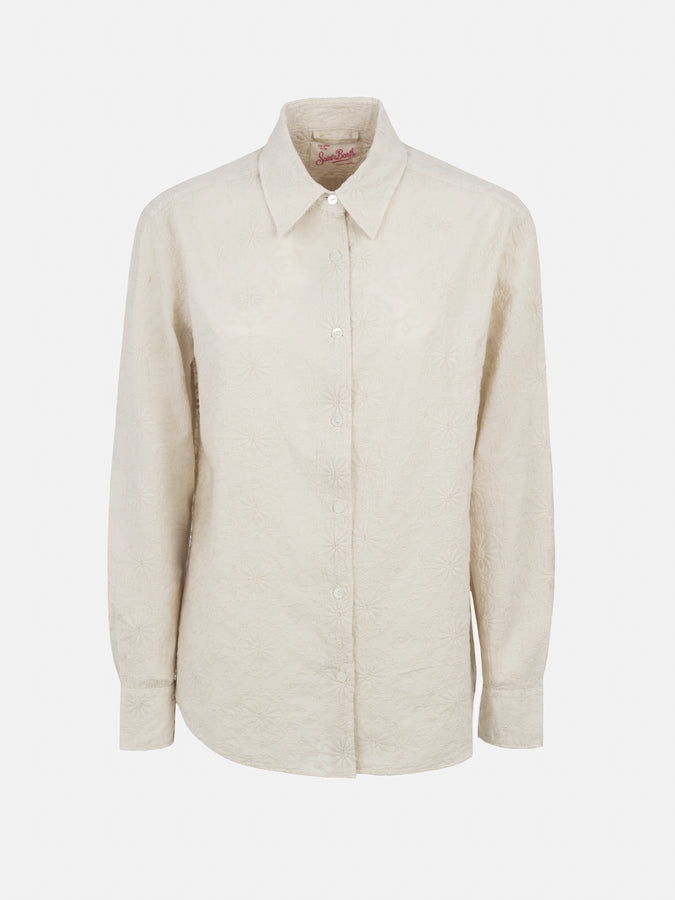 Mc2 Saint Barth Camicia classica da donna in cotone Sangallo Meredith Qualità