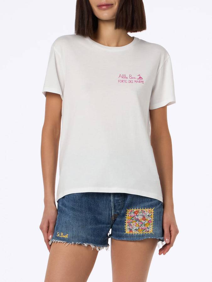 Mc2 Saint Barth Woman cotton jersey crewneck t-shirt Emilie with Baciami alle Boe print | ALLE BOE SPECIAL EDITION Fino Al -60%