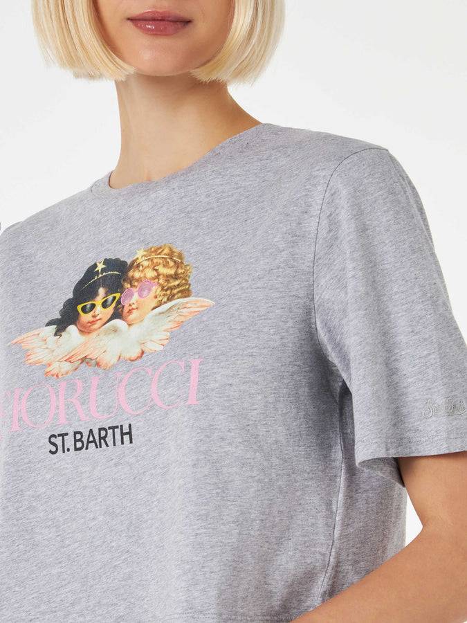 Mc2 Saint Barth T-shirt crop da donna con stampa Angelo Fiorucci | FIORUCCI EDIZIONE SPECIALE Presa