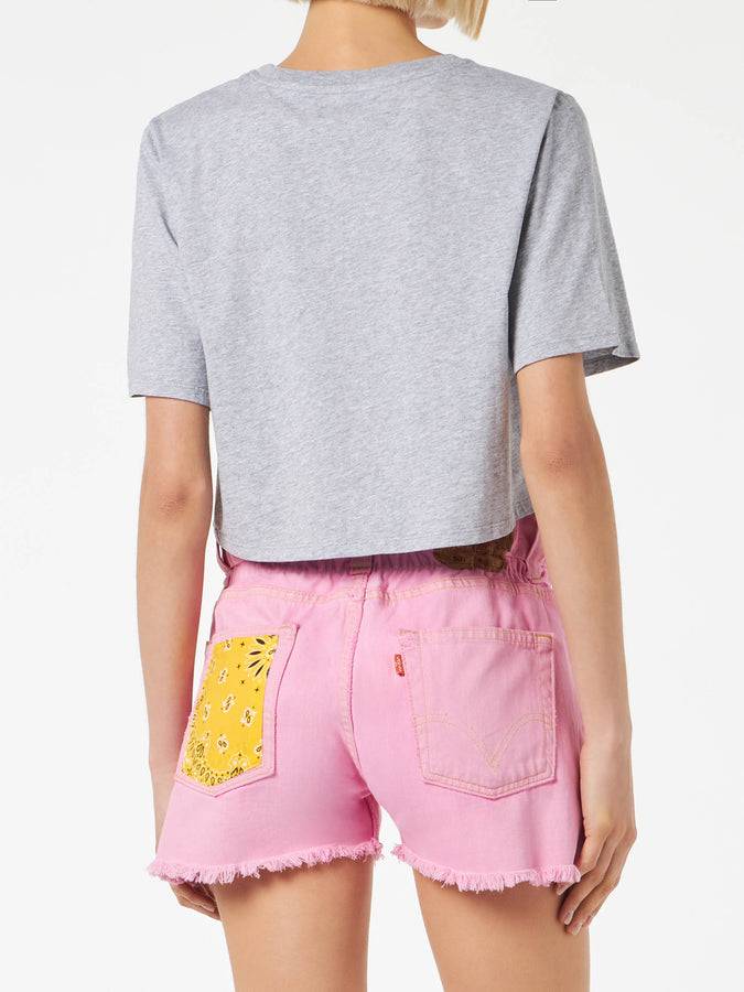 Mc2 Saint Barth T-shirt crop da donna con stampa Angelo Fiorucci | FIORUCCI EDIZIONE SPECIALE Presa