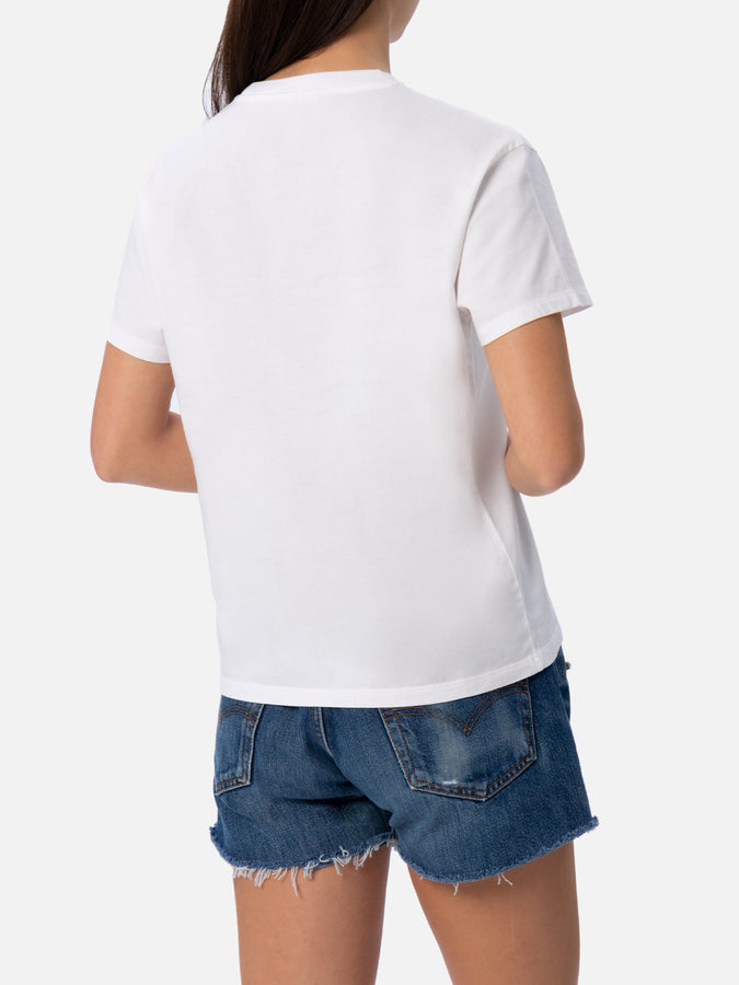 Mc2 Saint Barth T-shirt da donna girocollo Emilie in jersey di cotone con ricamo Misstufo Facilmente Economico