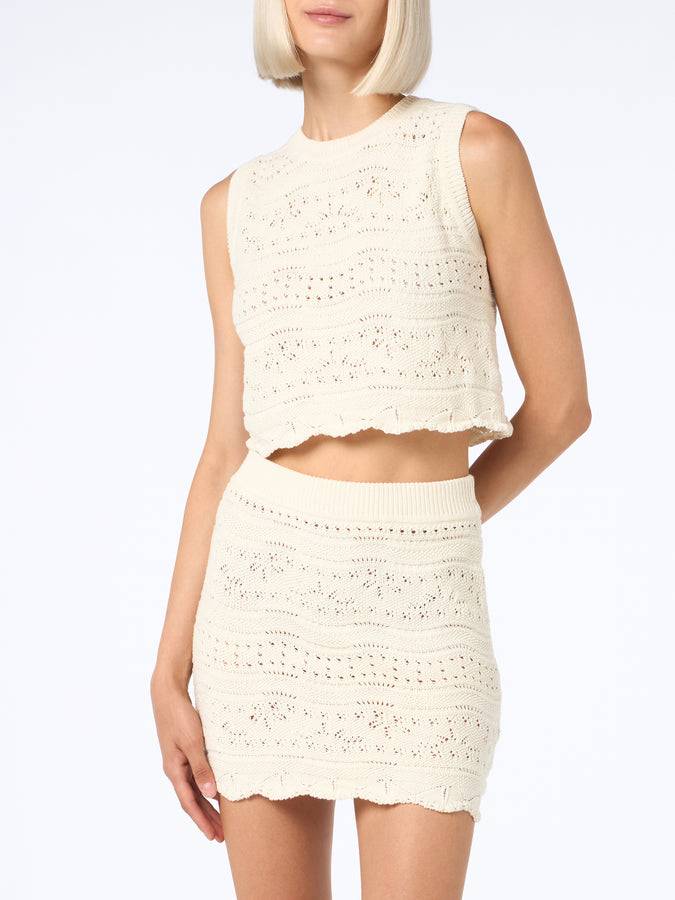 Mc2 Saint Barth Woman cotton knit mini skirt Apple Saldi Di Fabbrica