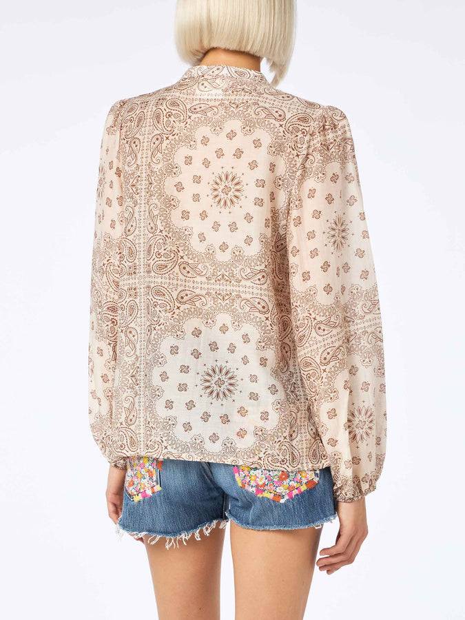 Mc2 Saint Barth Woman silk voile blouse Harper with bandanna print I Più Venduti