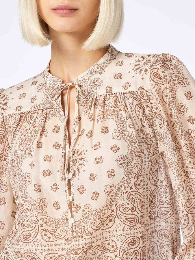 Mc2 Saint Barth Woman silk voile blouse Harper with bandanna print I Più Venduti