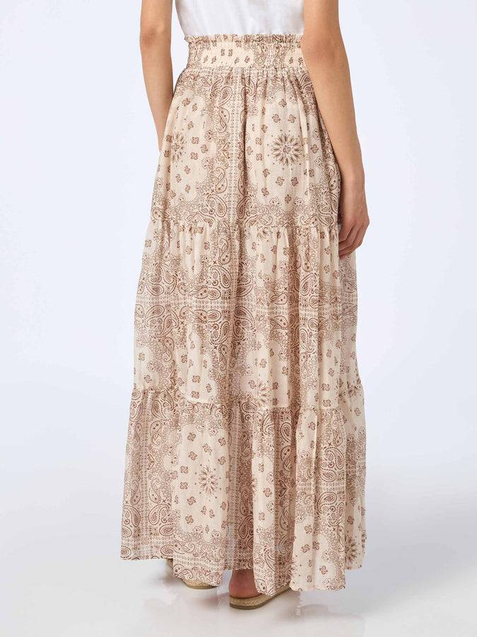Mc2 Saint Barth Woman silk voile pleated long skirt Cheyenne Vendite Flash