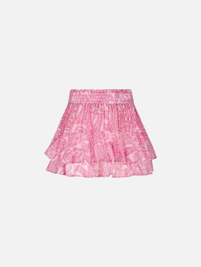 Mc2 Saint Barth Minigonna da donna con volant in voile di seta paisley Moda