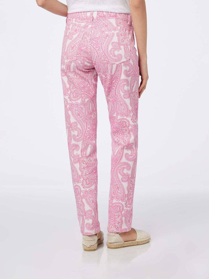 Mc2 Saint Barth Denim da donna stampa paisley rosa Belleville Consegna Veloce