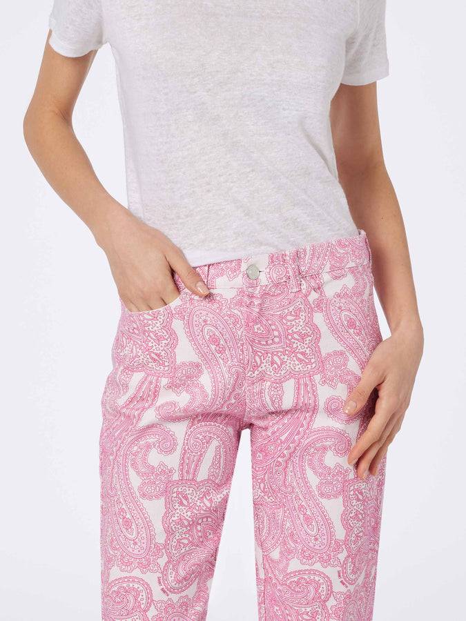 Mc2 Saint Barth Denim da donna stampa paisley rosa Belleville Consegna Veloce