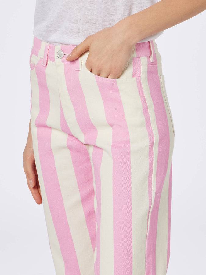Mc2 Saint Barth Denim da donna stampa Belleville rosa a righe Promozione Limitata