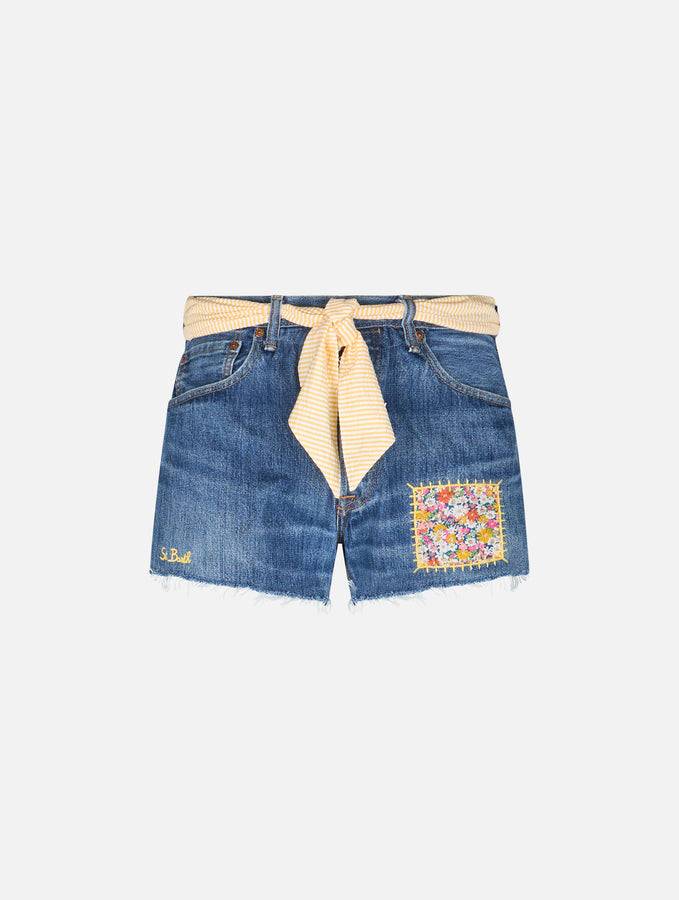 Mc2 Saint Barth Pantaloncini in denim da donna Libby | REALIZZATO CON TESSUTO LIBERTY Prezzo Ridotto