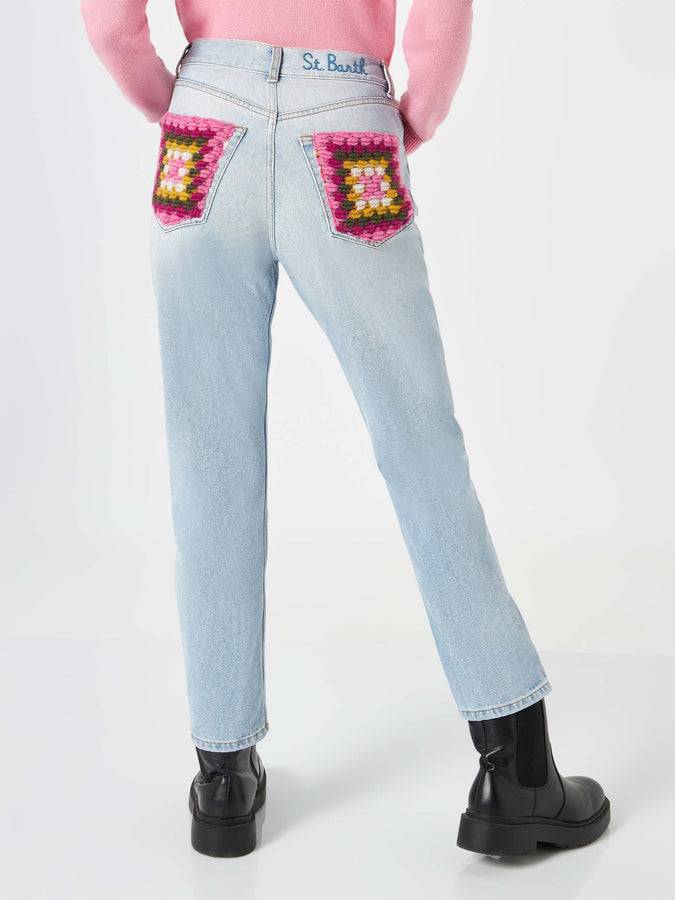 Mc2 Saint Barth Jeans da donna con tasche in crochet Convenienza