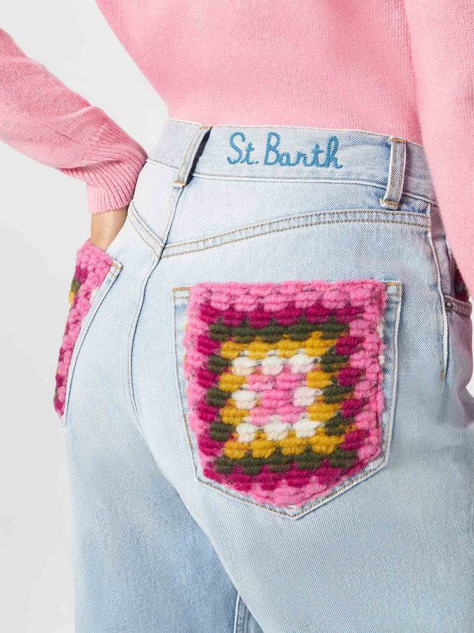 Mc2 Saint Barth Jeans da donna con tasche in crochet Convenienza