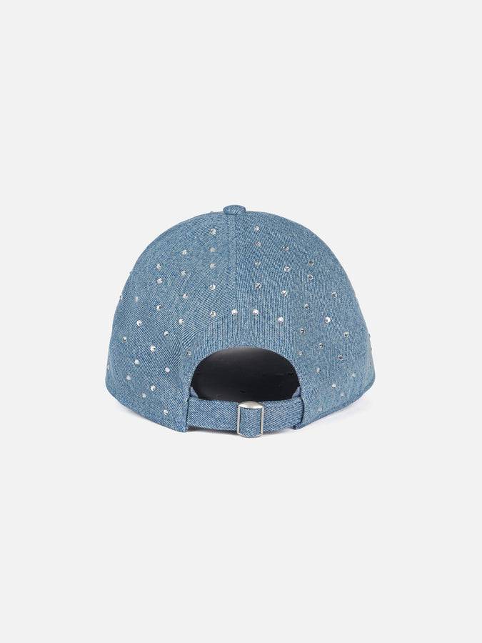 Mc2 Saint Barth Cappellino Davis in denim impreziosito da strass Online