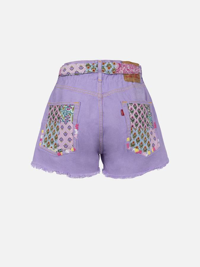 Mc2 Saint Barth Pantaloncini da donna in denim riciclatoo con toppe Offerte