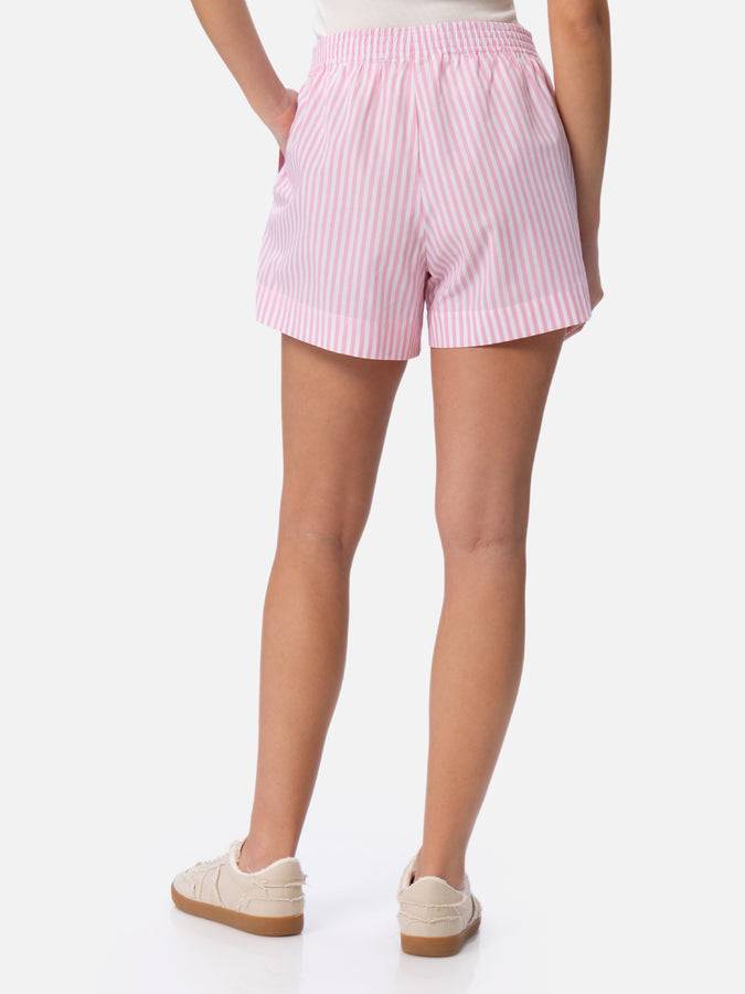Mc2 Saint Barth Pantaloncini da donna pull up in cotone rigato Meave Vendite Flash