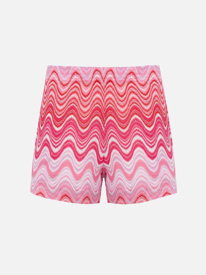 Mc2 Saint Barth Pantaloncini da donna pull up in tessuto maglia Rachel Meave Nuova