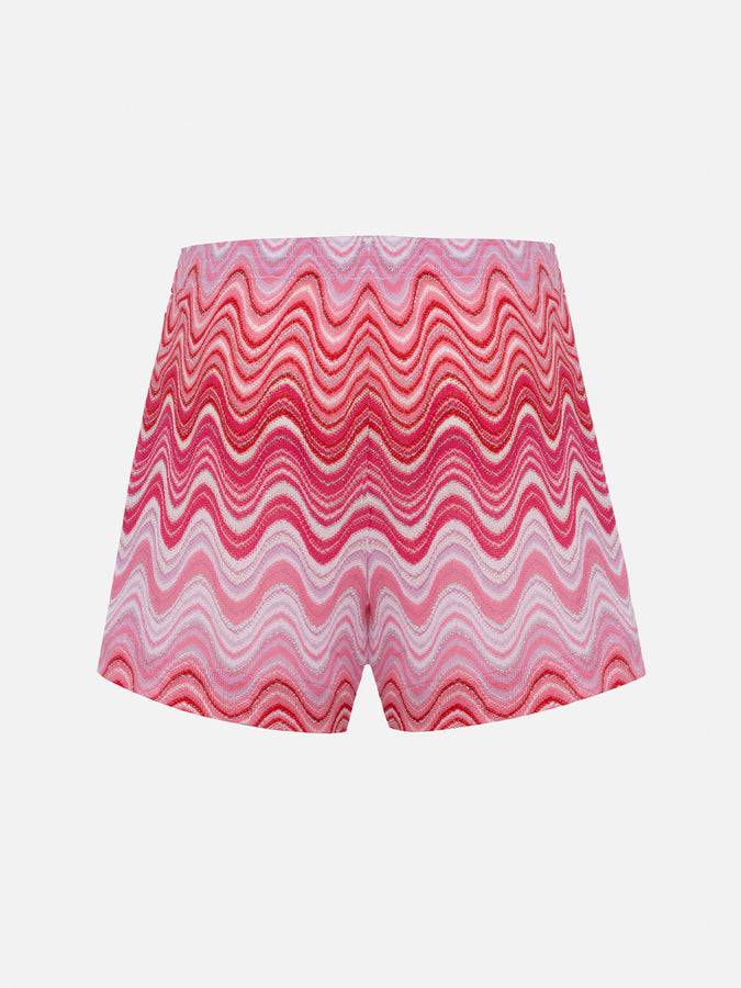 Mc2 Saint Barth Pantaloncini da donna pull up in tessuto maglia Rachel Meave Nuova