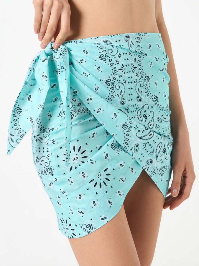 Mc2 Saint Barth Minigonna pareo da donna in cotone con stampa bandana Affare Del Giorno