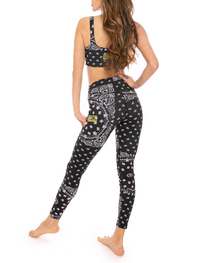 Mc2 Saint Barth Top e leggings da yoga con stampa bandana nera Vendita Economica